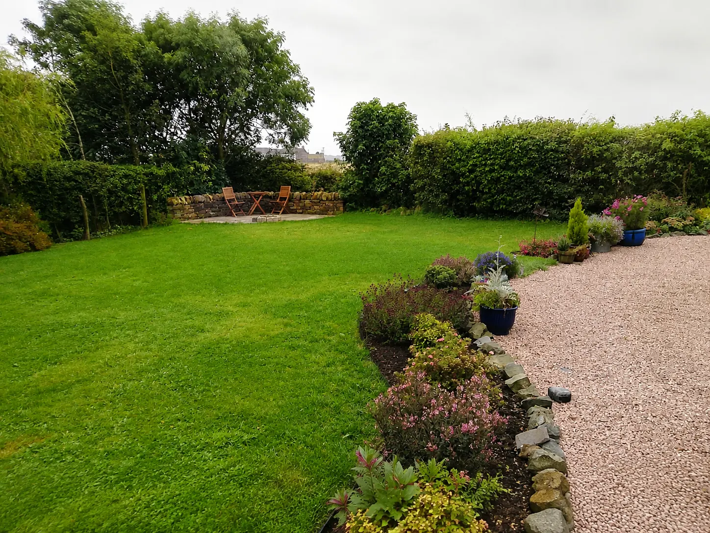 Garden patio and path laid in stone near Edinburgh